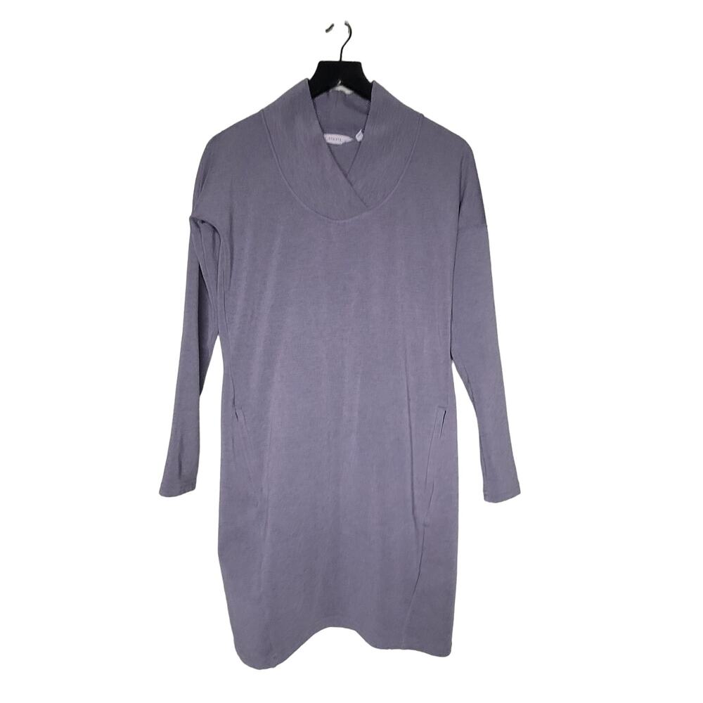 Athleta SoftTech Dress Gray Shift Wool Blend Stretch Casual Pocket Athleisure XS